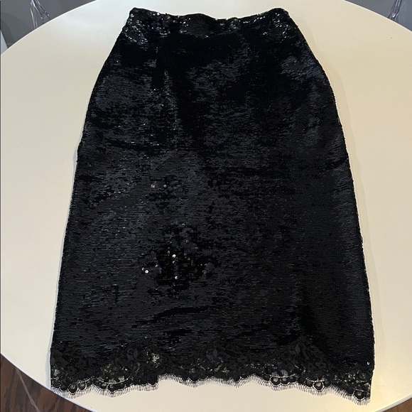 J. Crew Gwyneth lace-trim slip skirt with sequins, Navy - 00 - Picture 7 of 8